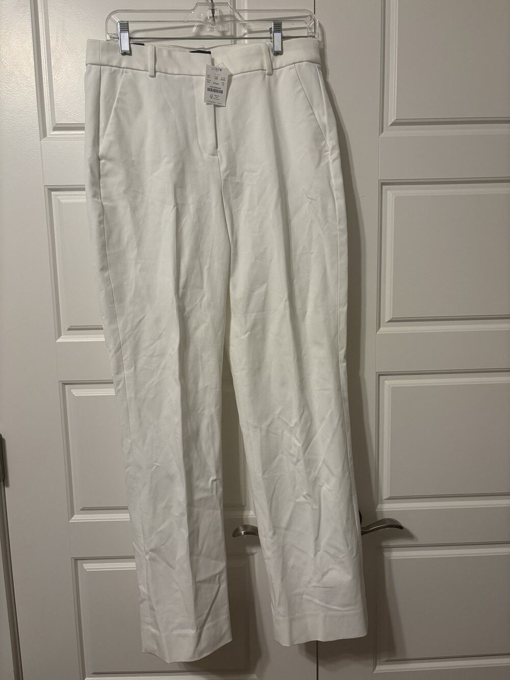 J. Crew Women’s Sz 8T White Kallie Casual Straight-Leg Pant Business Work Slacks